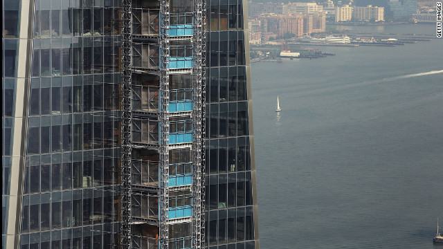 A view of One World Trade Center from the 72nd floor of Four World Trade Center on Friday.