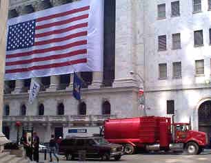 Photo of vacuum truck on Wall Street